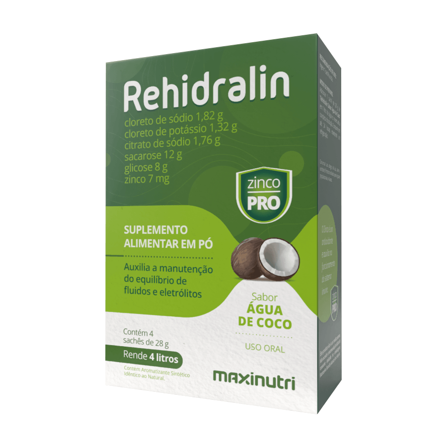 Rehidralin Sabor Água de Coco 4 Envelopes 28g - Imagem 1